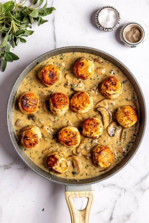 Butterball Turkey Meatballs in Creamy Mushroom Sauce