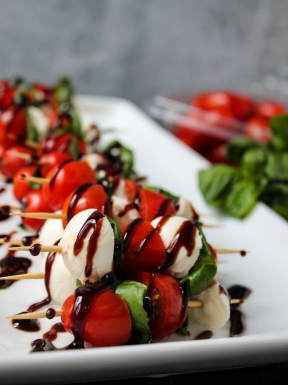 Caprese Skewers with Balsamic Drizzle