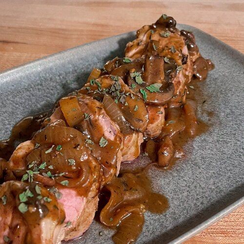Caramelized Onion Pork Tenderloin