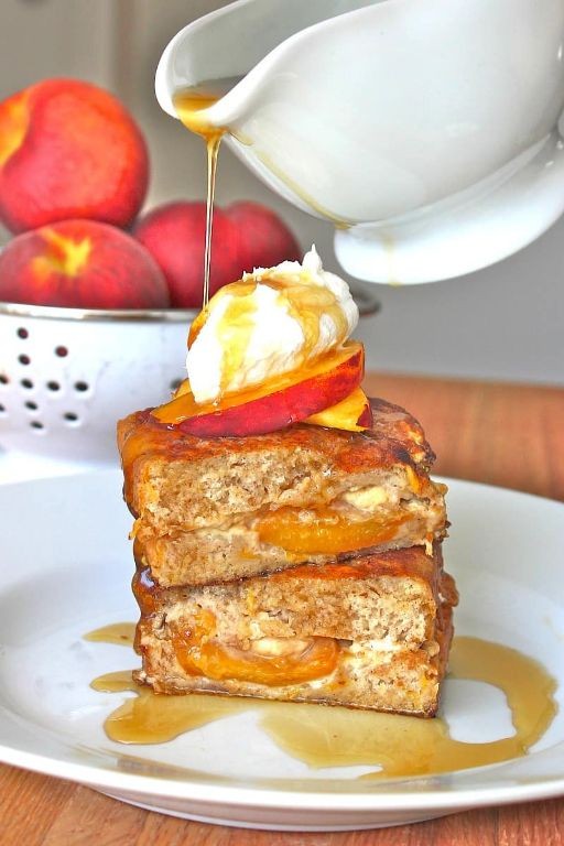 Caramelized Peach Stuffed French Toast