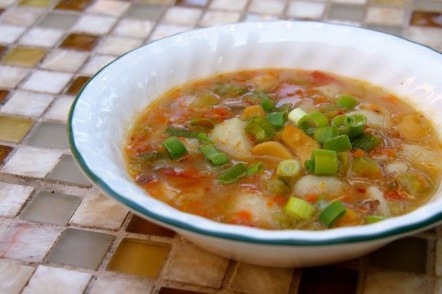 Caribbean Conch Stew with Dumplings