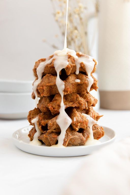 Carrot Cake Protein Waffles