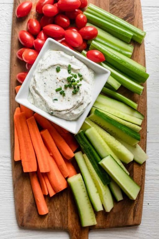 Carrot and Cucumber Sticks with Ranch