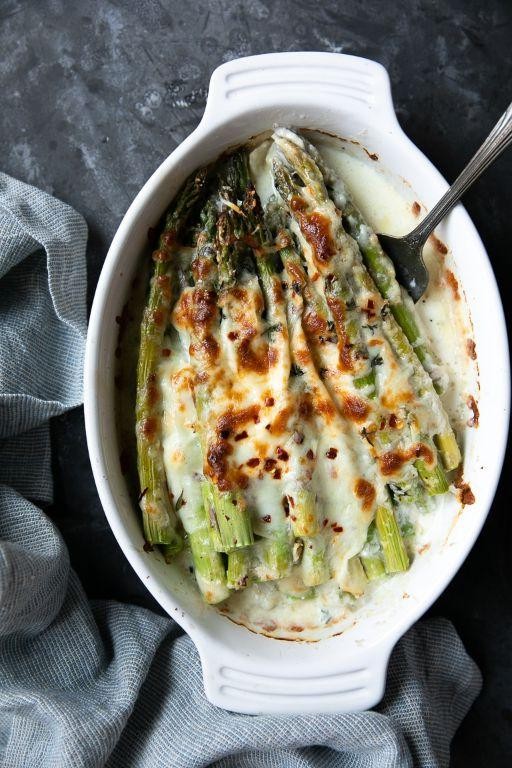 Cheesy Asparagus Gratin