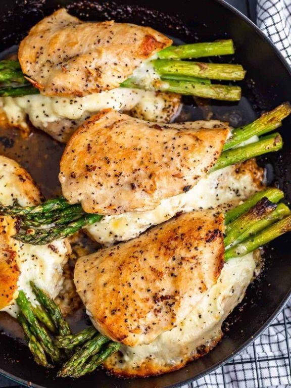 Cheesy Asparagus Stuffed Chicken Breast