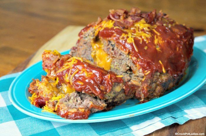 Cheesy Bacon Crockpot Meatloaf