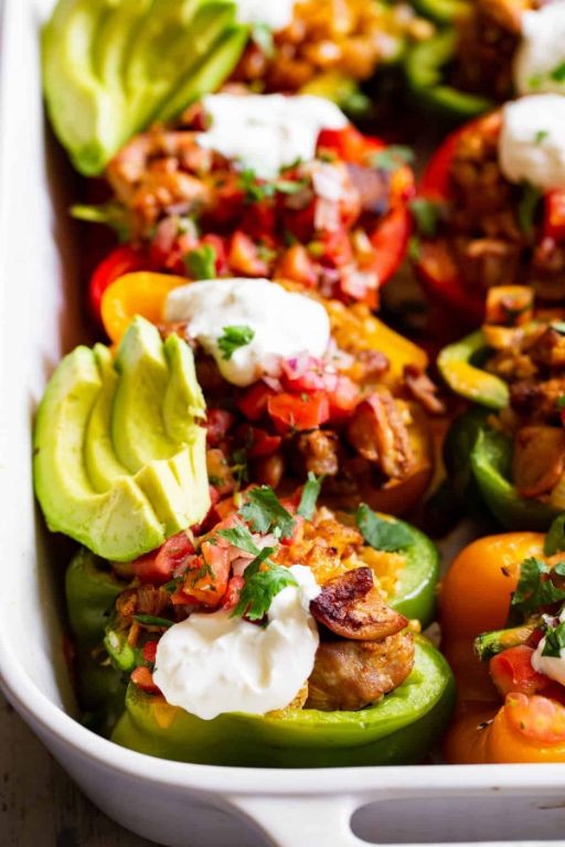 Cheesy Chicken Fajita Stuffed Peppers