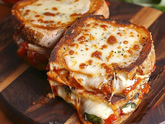 Cheesy Chicken Parmesan Sub with Mozzarella and Parmesan