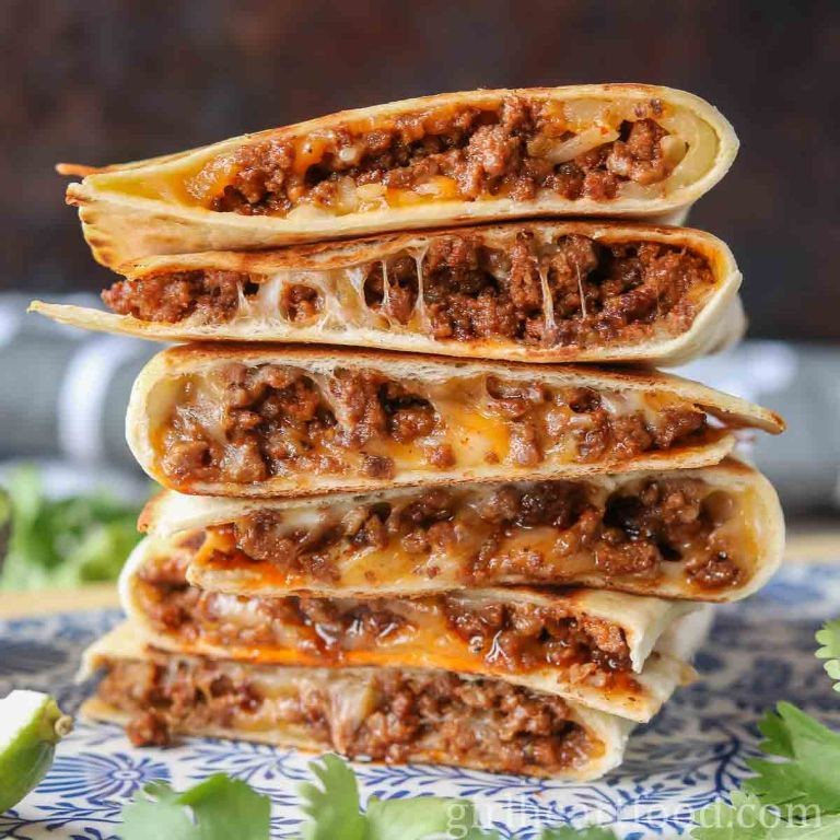 Cheesy Ground Brisket Quesadillas