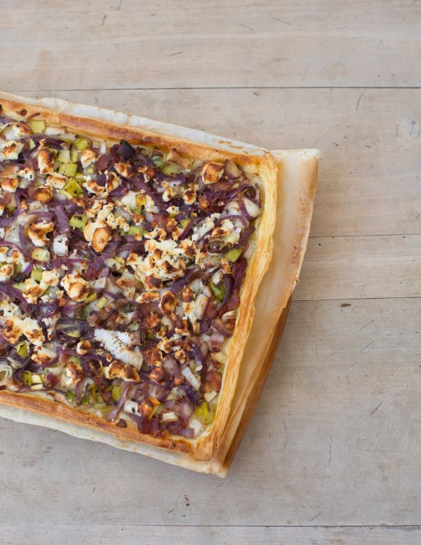 Cheesy Leek and Bacon Tart