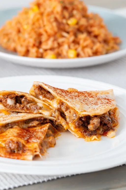 Cheesy Qdoba-Inspired Beef Quesadilla