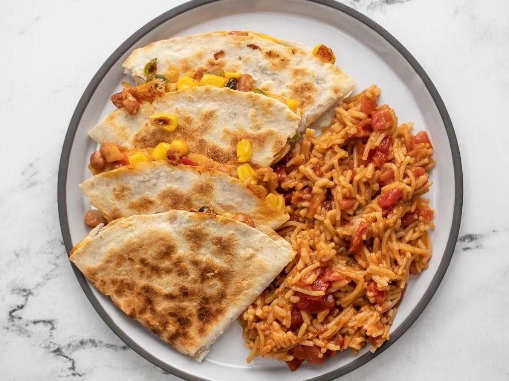 Cheesy Spanish Rice Quesadillas