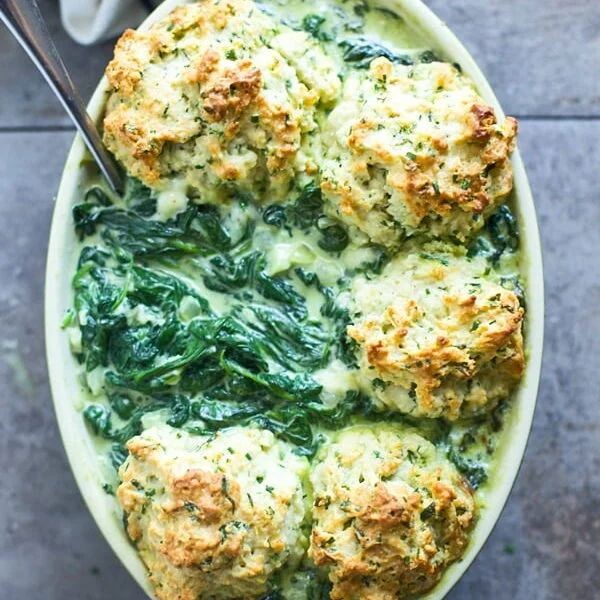 Cheesy Spinach Drop Biscuits