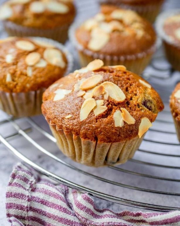 Cherry Almond Christmas Muffins