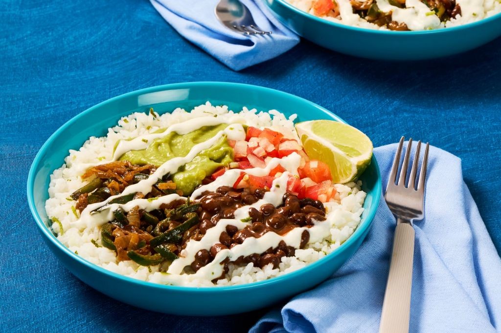 Chicken Fajita Burrito Bowls with Black Beans