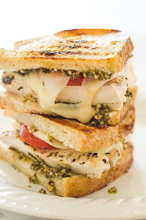 Chicken Pesto Melt on Sourdough