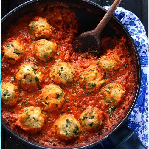 Chickpea Flour Dumplings in Curry