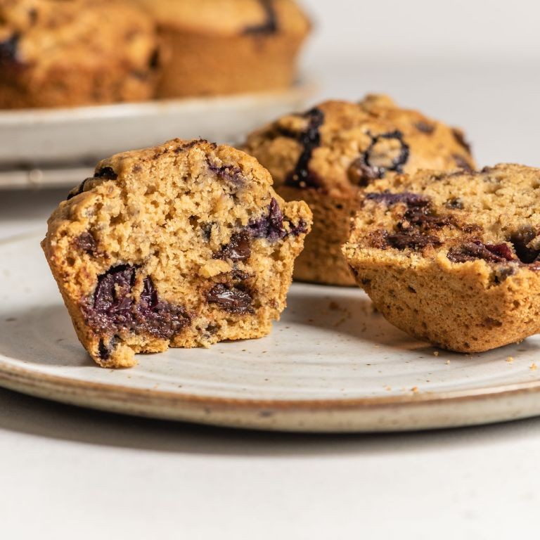 Chickpea Flour Muffins with Blueberries