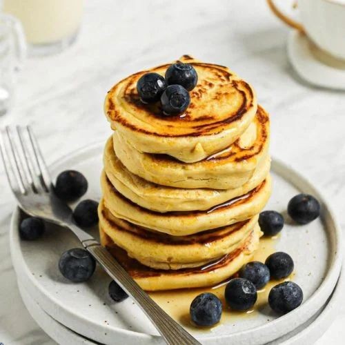 Chickpea Flour Pancakes with Fresh Berries