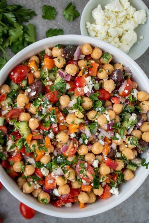 Chickpea and Feta Mediterranean Protein Bowl