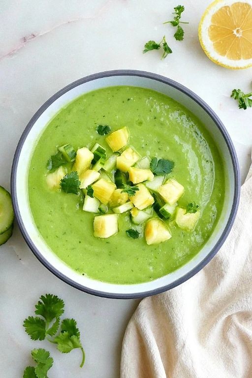Chilled Cucumber Avocado Soup