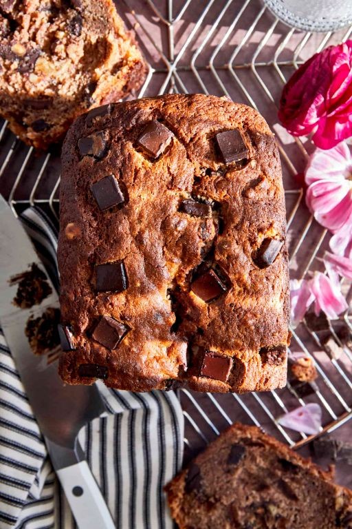 Chocolate Chip Banana Bread with Hazelnuts