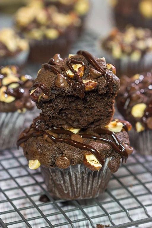 Chocolate Hazelnut Christmas Muffins