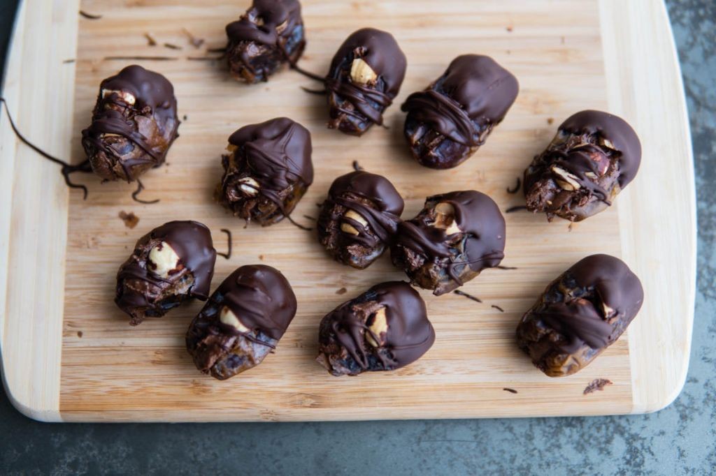Chocolate Hazelnut Stuffed Dates