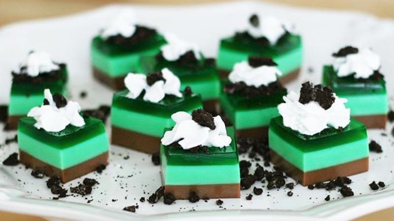 Chocolate Mint Jello Jigglers