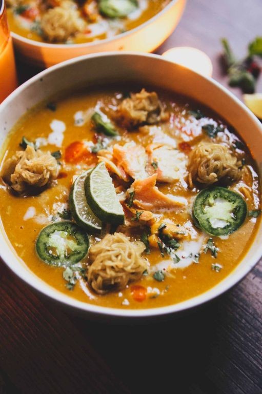 Chunky Salmon and Sweet Potato Soup