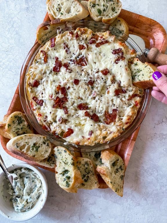 Clams Casino Dip with Cream Cheese and Artichokes
