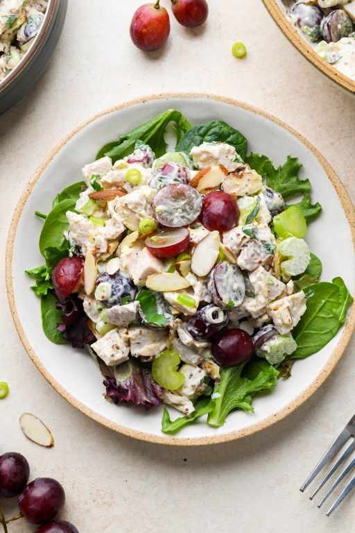 Classic Chicken Salad with Red Grapes and Almonds