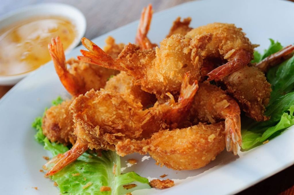 Coconut Beer-Battered Shrimp with Pineapple Salsa