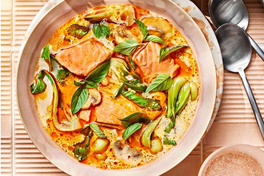 Coconut Curry Salmon Soup