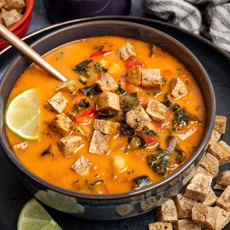 Coconut Curry Shredded Tofu Soup