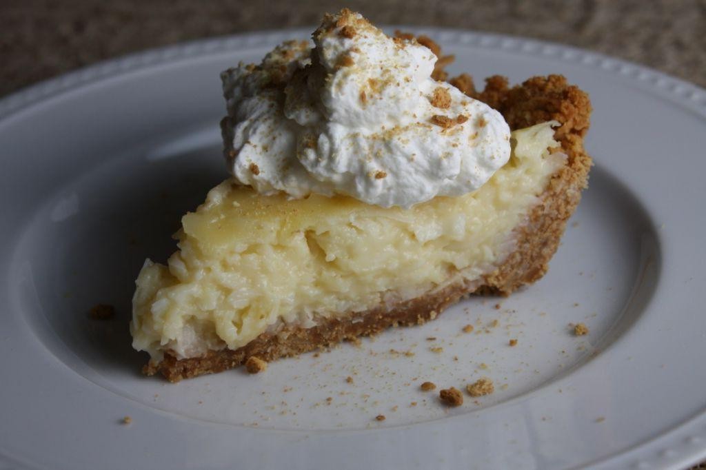 Coconut Milk Custard Pie with a Graham Cracker Crust