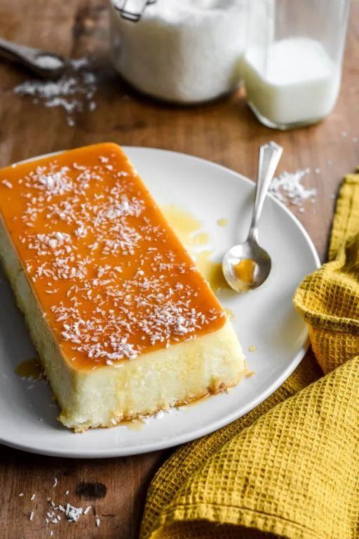 Coconut Milk Flan with Caramel Sauce