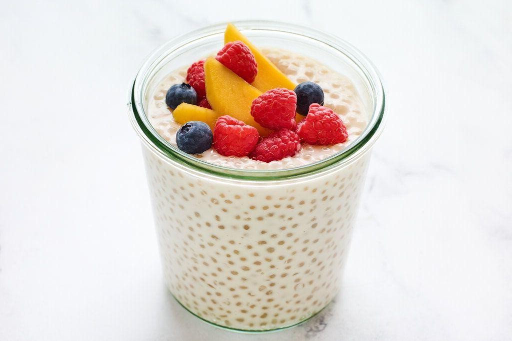 Coconut Milk Tapioca Pudding with Fresh Berries