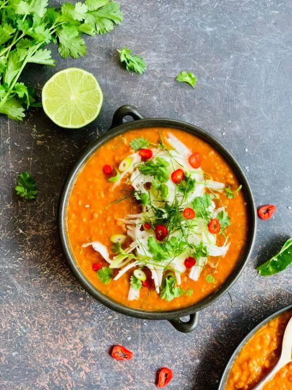 Coconut Red Lentil Soup with Lime