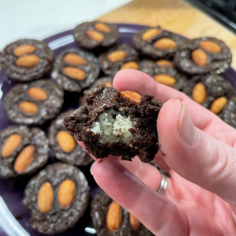 Coconut almond mini brownie bites