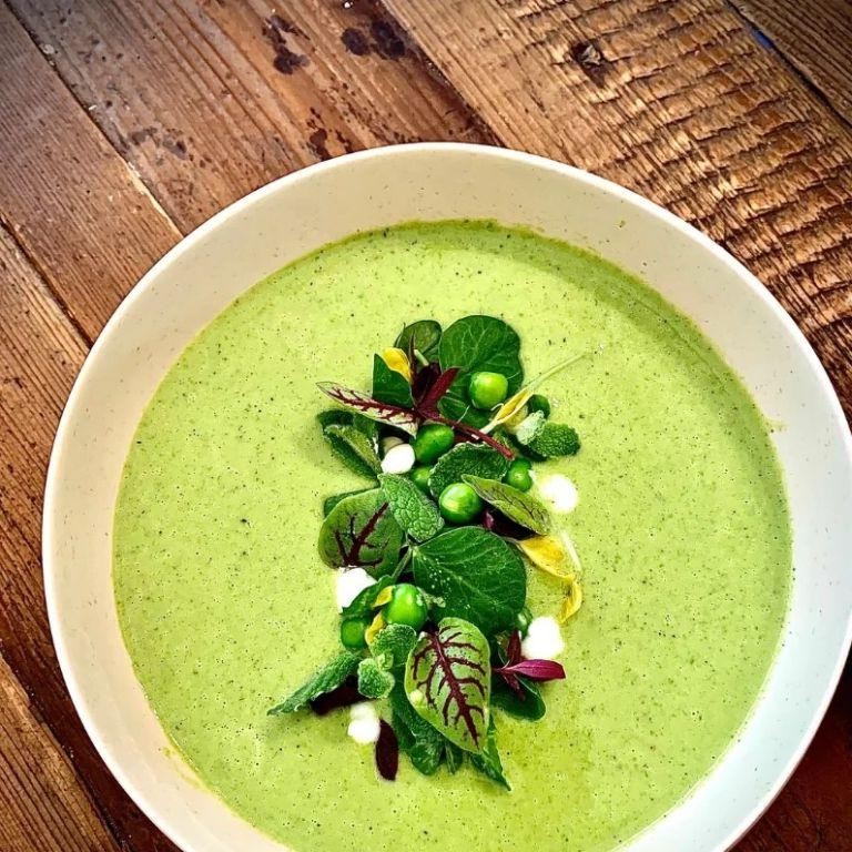 Cold Sweet Pea and Mint Soup