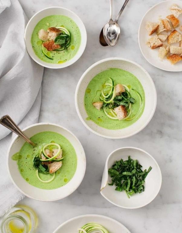 Cold Zucchini and Basil Soup