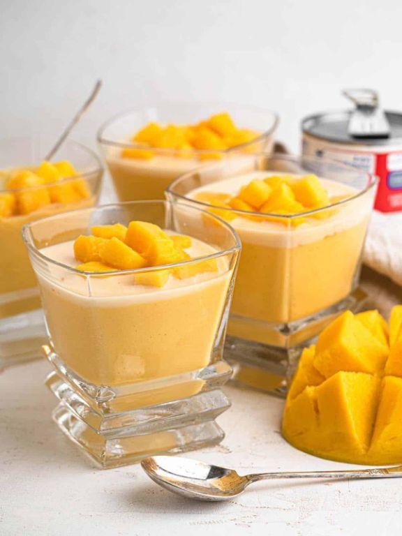 Condensed Milk Mango Pudding