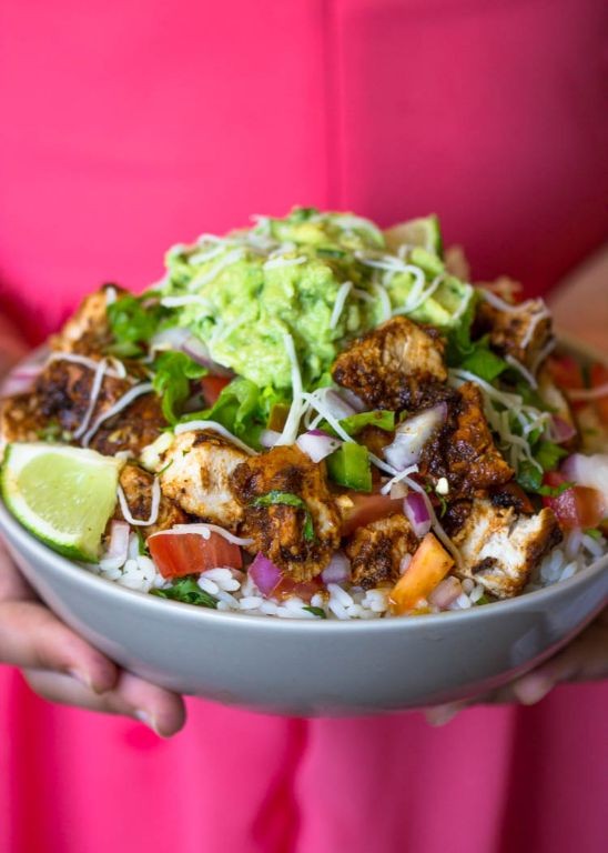Copycat Qdoba Chicken Burrito Bowl