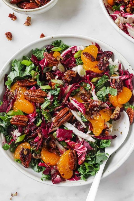 Cranberry Orange Kale Salad with Toasted Walnuts