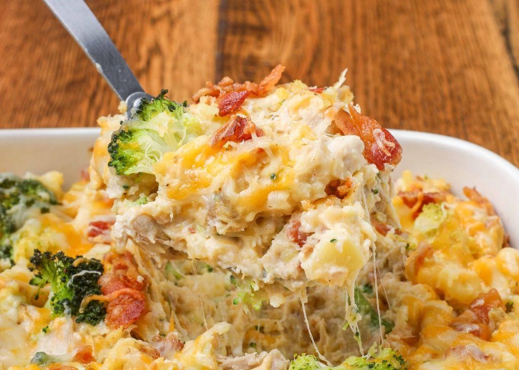 Creamy Broccoli Cheese Chicken and Potato Bake