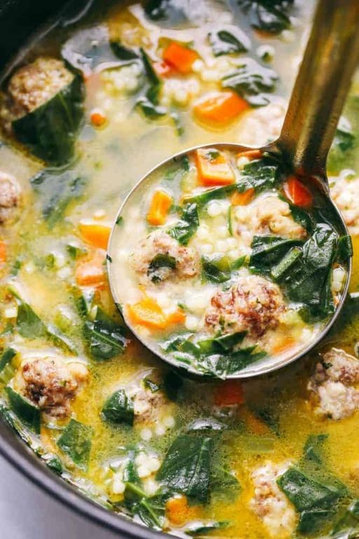 Creamy Chicken and Spinach Wedding Soup