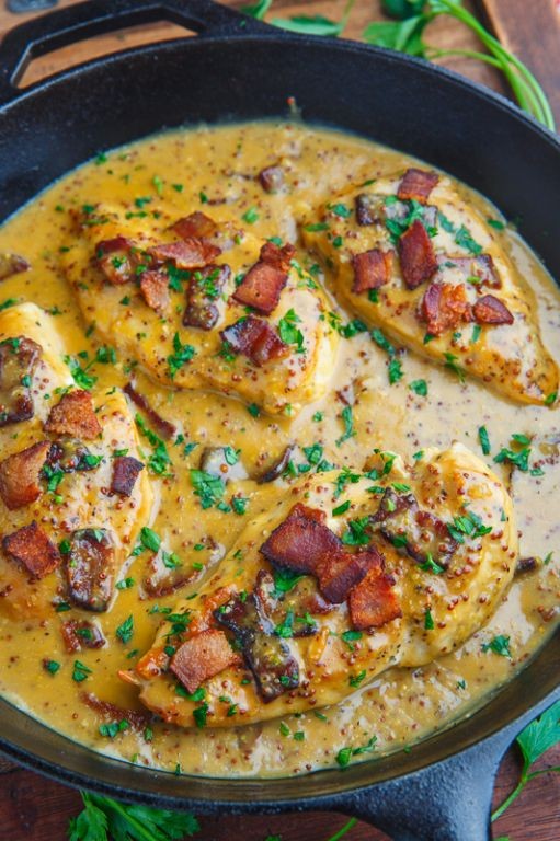 Creamy Dijon Chicken with Bacon