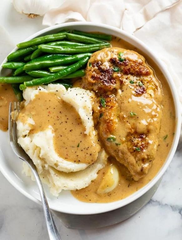 Creamy Garlic Butter Chicken and Smashed Potatoes