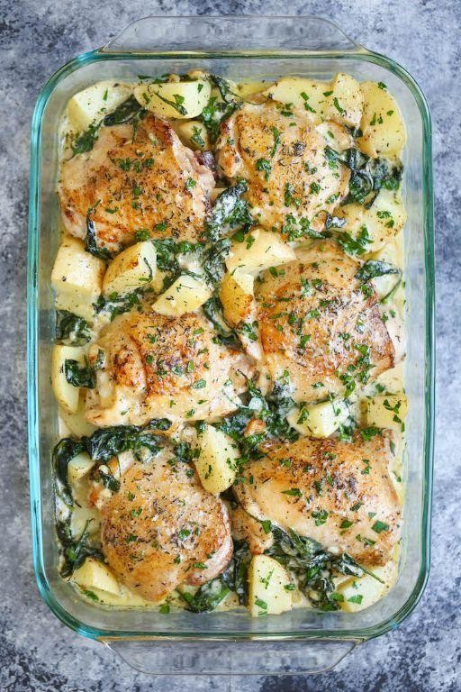 Creamy Garlic Parmesan Chicken and Potatoes